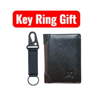 Biker Wallet Black color with key Ring