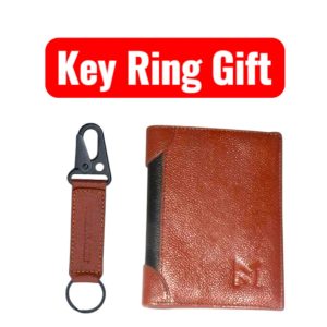 Biker Wallet chocolate color with key Ring